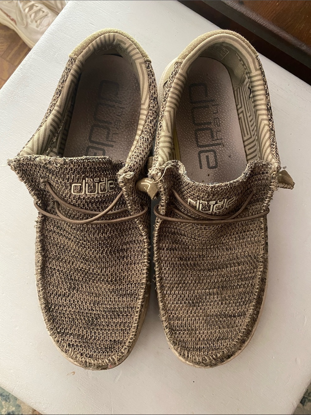 Hey Dude Men's Woven Slip-On Loafers in Tan/Brown Wally